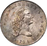flowing hair dollar coin