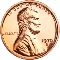 1970 s small date Lincoln penny