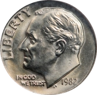 1982 No Mint Mark Dime