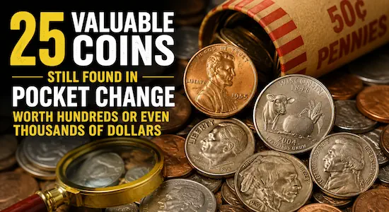25 Valuable Coins Still Found in Pocket Change Worth Hundreds or Even Thousands of Dollars