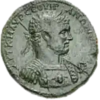 Ancient Roman coins featuring emperors