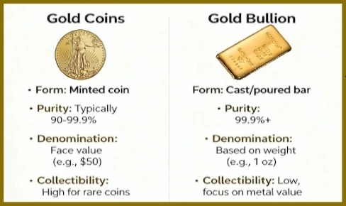 Gold coins vs gold bullion