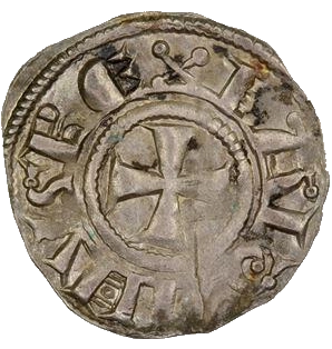 Crusader States denier Jerusalem medieval coin