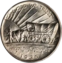 Oregon Trail Memorial half dollar commemorative coin
