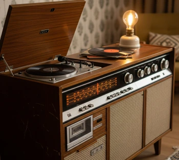 Vintage all-in-one console stereo system