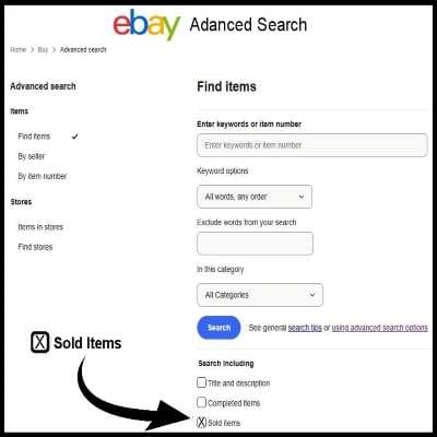 eBay sold items advanced search