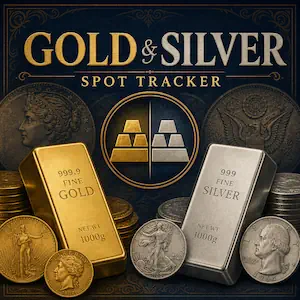 Gold and silver spot price tracker — live precious metals prices